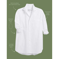 Shirley Oversized Button Up Shirt in White - Small