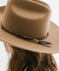 Lasso Braided Leather Hat Band in Brown