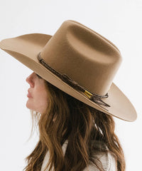Lasso Braided Leather Hat Band in Brown