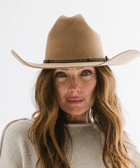 Lasso Braided Leather Hat Band in Brown