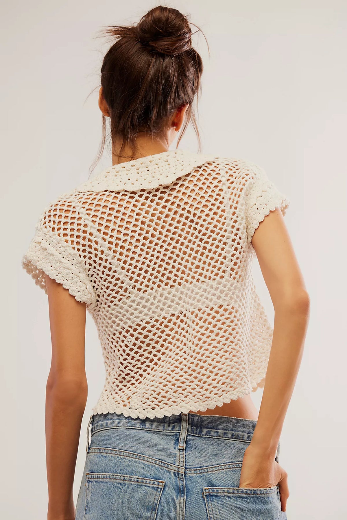 Lily Crochet Top in Coconut Milk