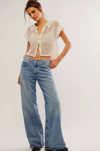 Lily Crochet Top in Coconut Milk