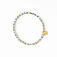 Louise Stretch Bracelet Blue + Gold