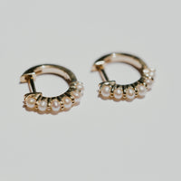 Mini Pearl Hoops