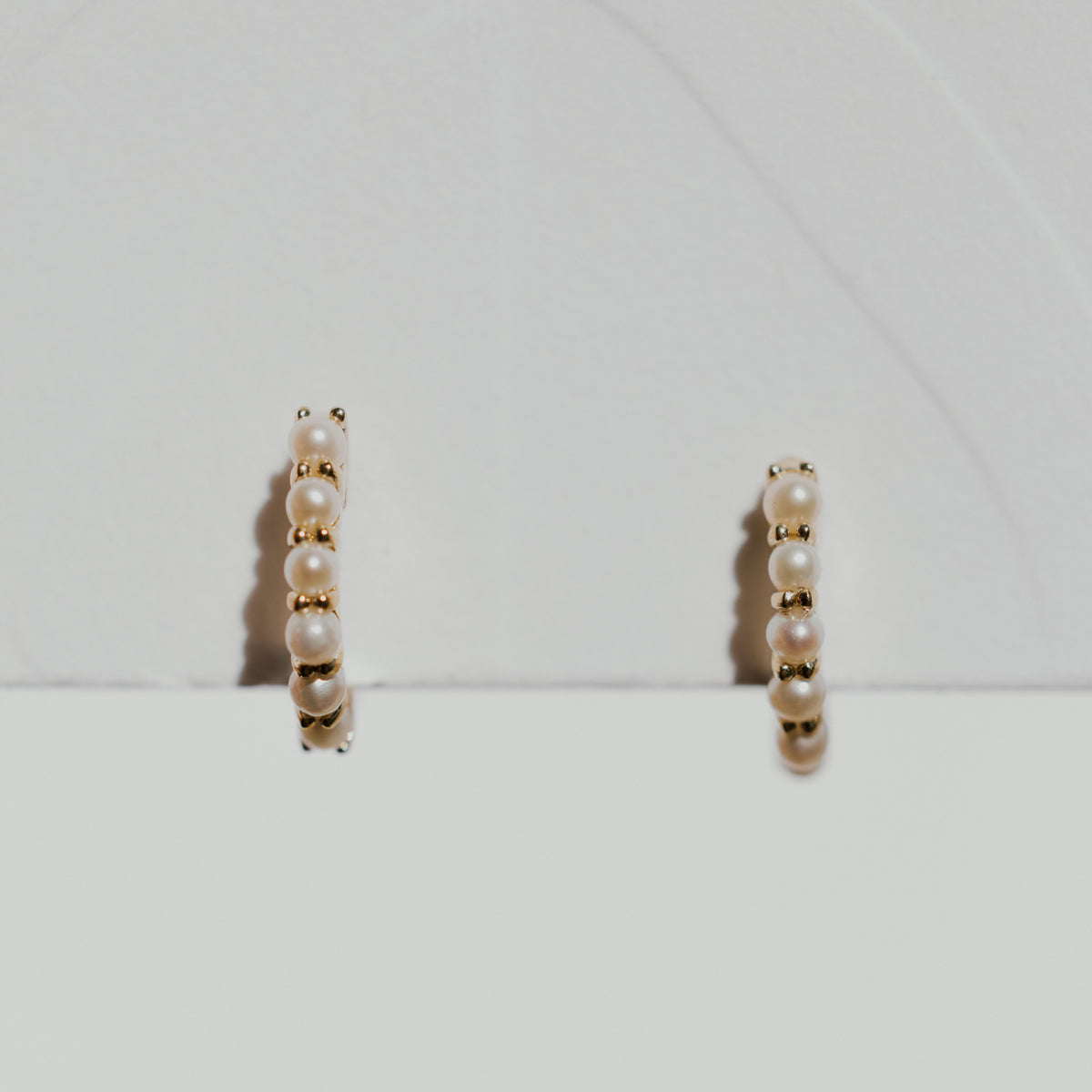 Mini Pearl Hoops