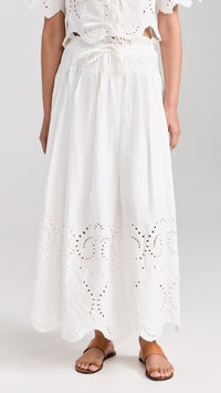 Eyelet Midi Skirt