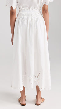 Eyelet Midi Skirt