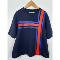 Navy and Red Short Sleeve Top - Small