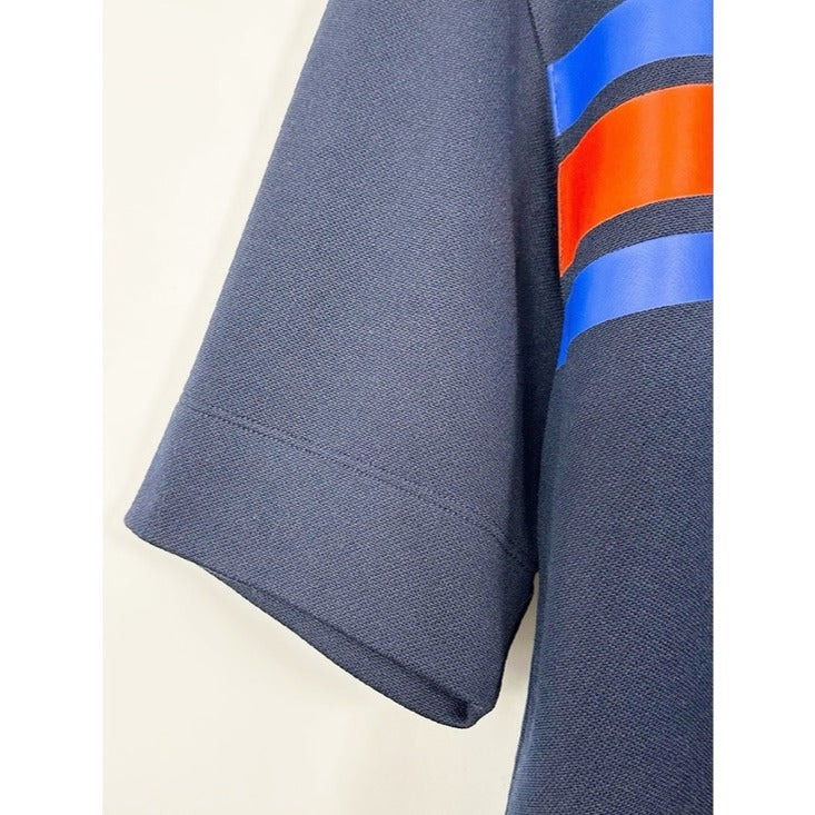 Navy and Red Short Sleeve Top - Small