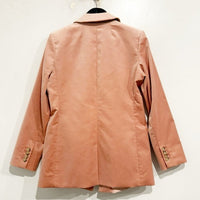 Willa Blazer in Tipped Stretch Velvet in Pink Clay