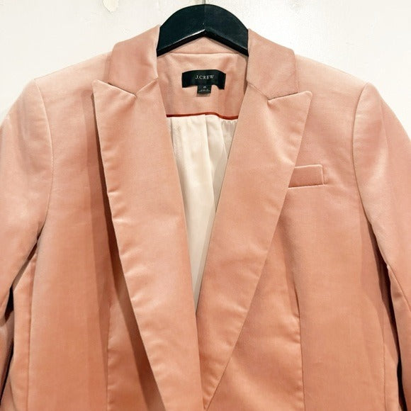 Willa Blazer in Tipped Stretch Velvet in Pink Clay
