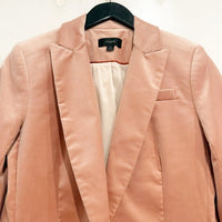 Willa Blazer in Tipped Stretch Velvet in Pink Clay