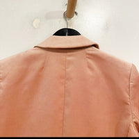Willa Blazer in Tipped Stretch Velvet in Pink Clay