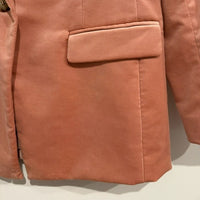 Willa Blazer in Tipped Stretch Velvet in Pink Clay
