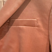 Willa Blazer in Tipped Stretch Velvet in Pink Clay