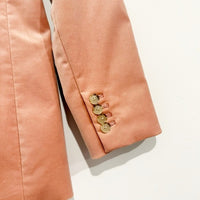 Willa Blazer in Tipped Stretch Velvet in Pink Clay