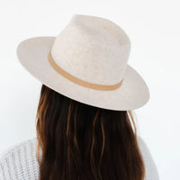 Thin Leather Hat Band in Nude