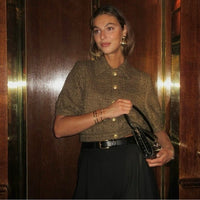 Cove Tweed Crop Jacket in Pine - 10