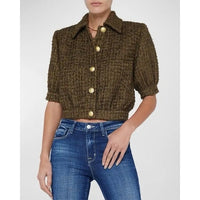 Cove Tweed Crop Jacket in Pine - 10