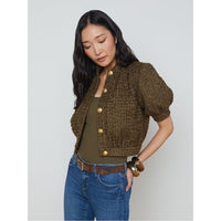 Cove Tweed Crop Jacket in Pine - 10
