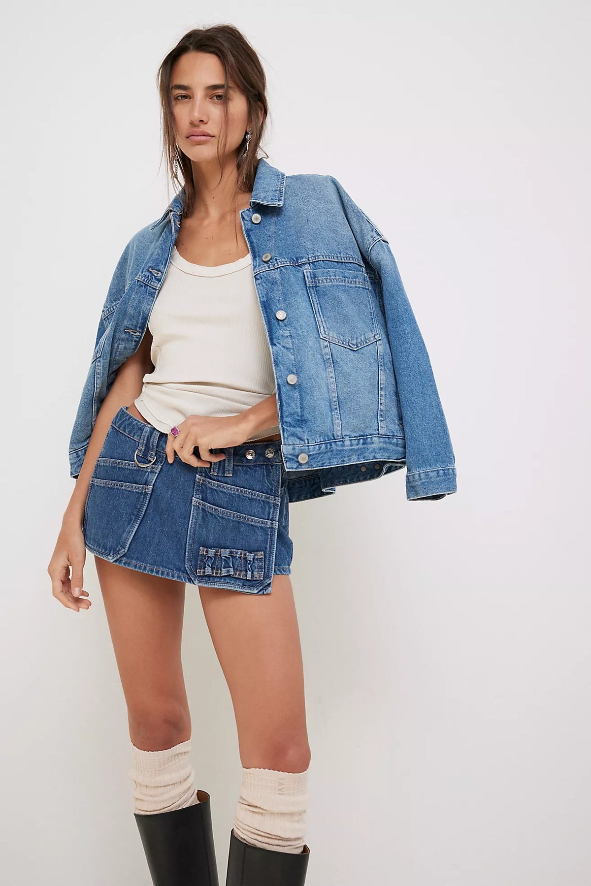 Opal Swing Denim Jacket in Cowboy Romance