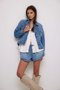 Opal Swing Denim Jacket in Cowboy Romance