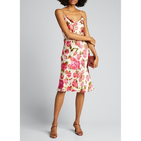 Nyla Pink Rose Cowl Slip Dress - 2