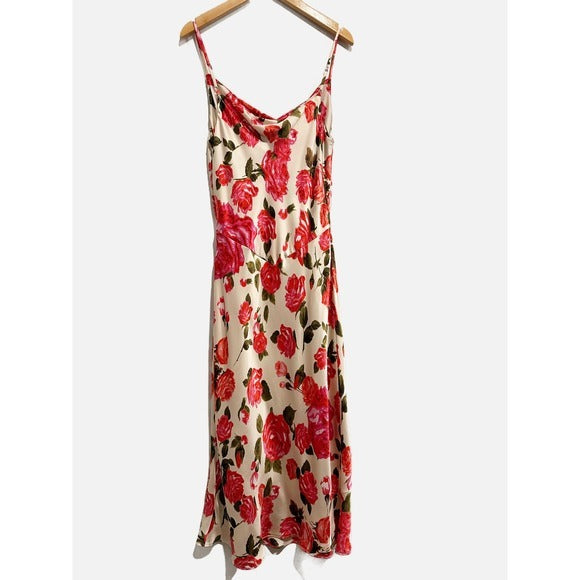 Nyla Pink Rose Cowl Slip Dress - 2