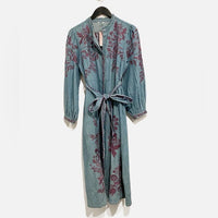 Jenny Mae Denim Embroidered Midi Dress Size PS