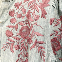 Jenny Mae Denim Embroidered Midi Dress Size PS