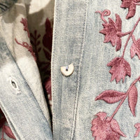 Jenny Mae Denim Embroidered Midi Dress Size PS
