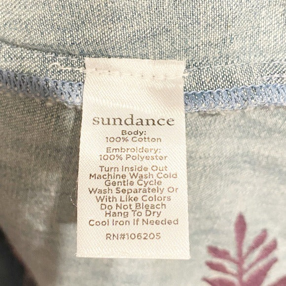 Jenny Mae Denim Embroidered Midi Dress Size PS