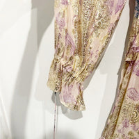 Paisley Metallic Georgette Maxi Dress