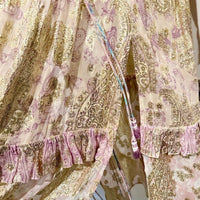 Paisley Metallic Georgette Maxi Dress