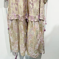 Paisley Metallic Georgette Maxi Dress