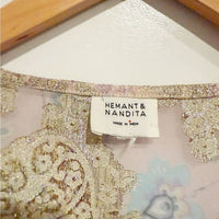 Paisley Metallic Georgette Maxi Dress