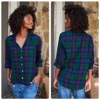 Eileen Relaxed Button Up Shirt Size Large