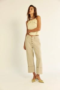 Parkway Cuffed Trousers in Natural Combo