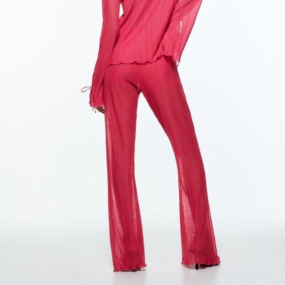 NWT Pink Pleated Flares Size Small