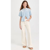 The County Top Short Sleeve Button Down in Riverbed Wash - 1