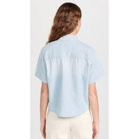 The County Top Short Sleeve Button Down in Riverbed Wash - 1