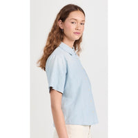 The County Top Short Sleeve Button Down in Riverbed Wash - 1