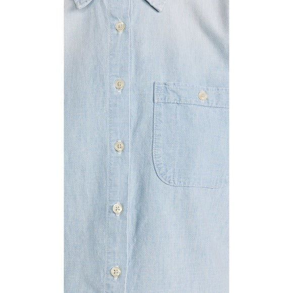 The County Top Short Sleeve Button Down in Riverbed Wash - 1