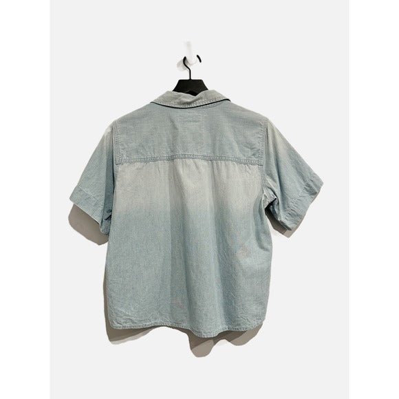 The County Top Short Sleeve Button Down in Riverbed Wash - 1