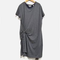 Classic Stripe Side Tie Dress in Tide Pool/ Light Slate - Medium