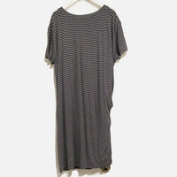 Classic Stripe Side Tie Dress in Tide Pool/ Light Slate - Medium