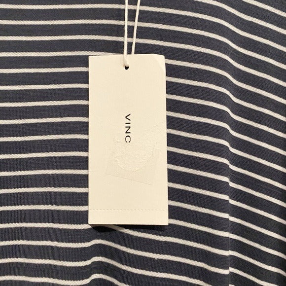 Classic Stripe Side Tie Dress in Tide Pool/ Light Slate - Medium