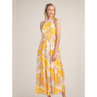 Yellow Sunglasses Floral Maxi Dress - 0