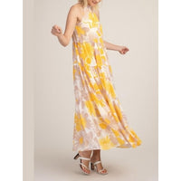 Yellow Sunglasses Floral Maxi Dress - 0