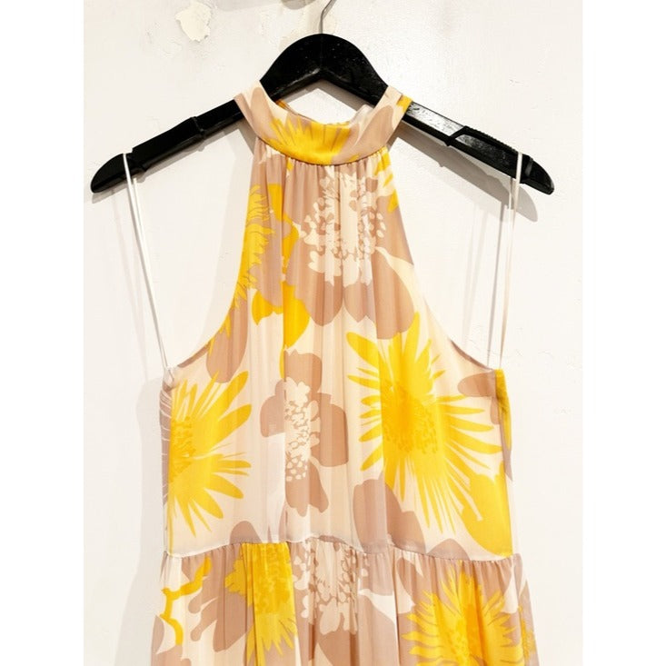 Yellow Sunglasses Floral Maxi Dress - 0